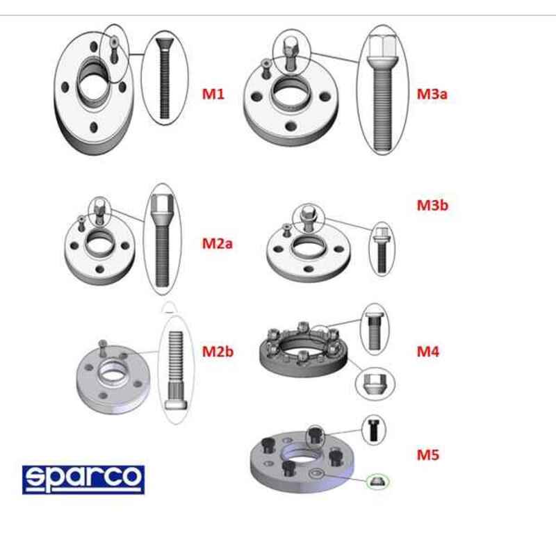 Sparco Separators 5 x 120 72.5 M14 x 1.50 30 mm M4-2