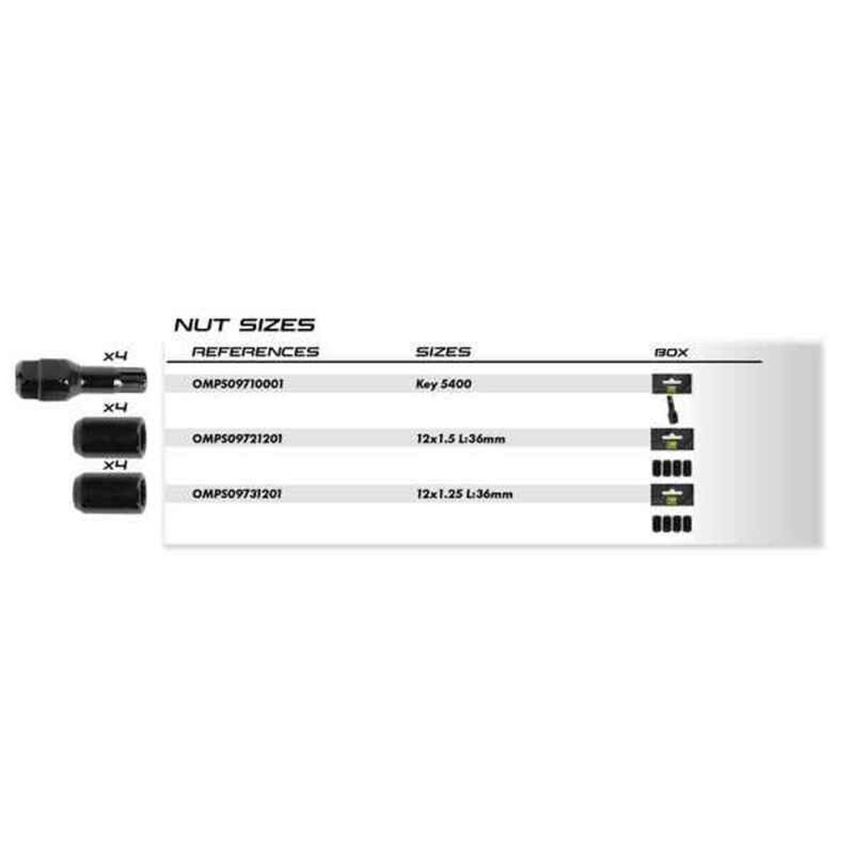 Гайка OMP OMPS09731201 M12 x 1,25 4 uds Чёрный-4