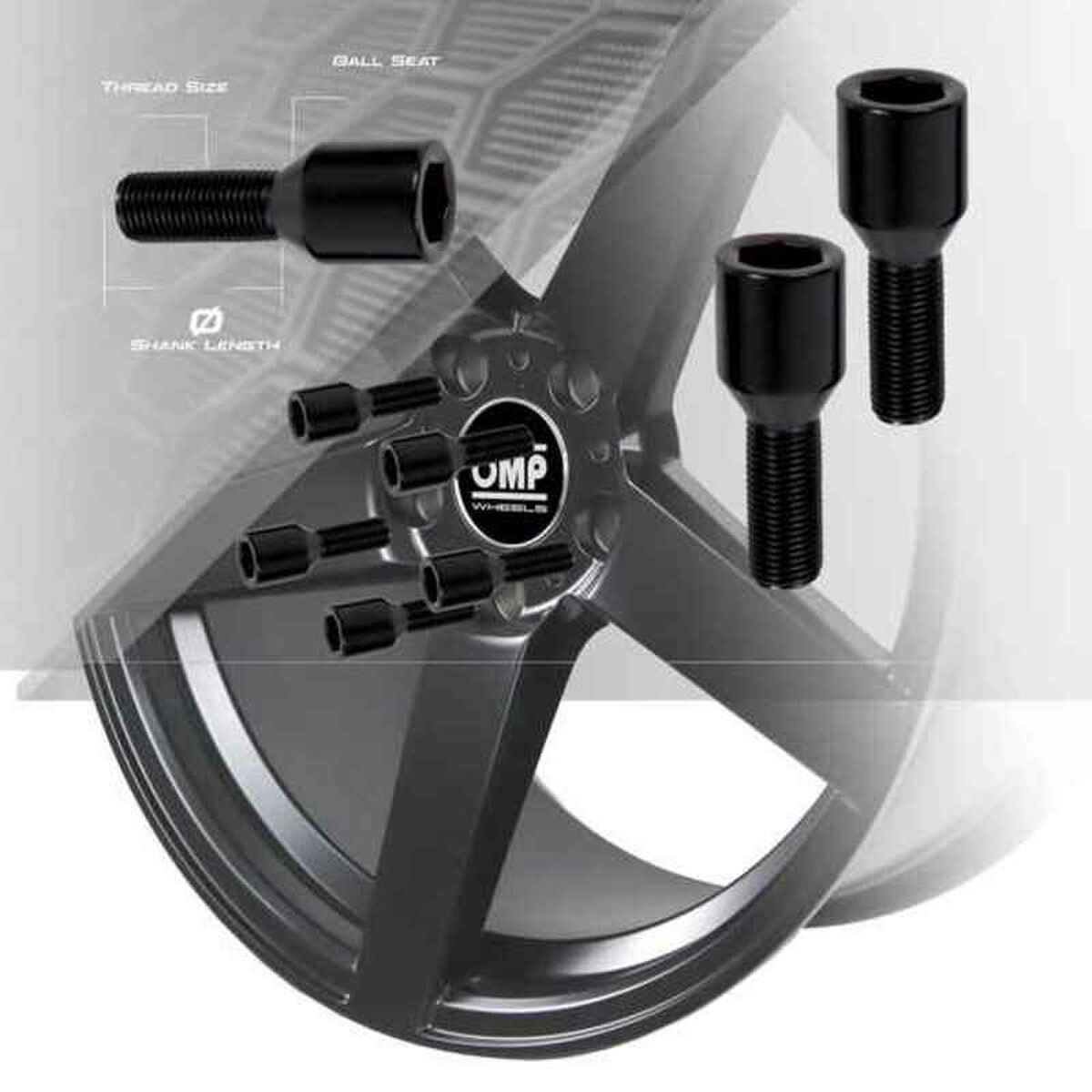 Screw set OMP OMPS09621201 M12 x 1.25 Black-2