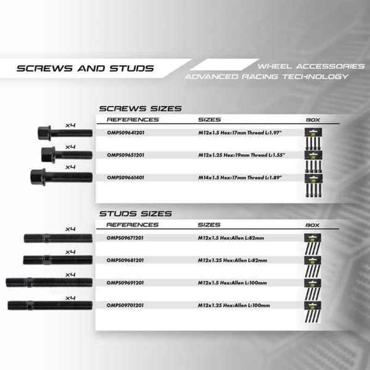 Screws Stud OMP OMPS09671201 M12 x 1.50 Allen screw-2
