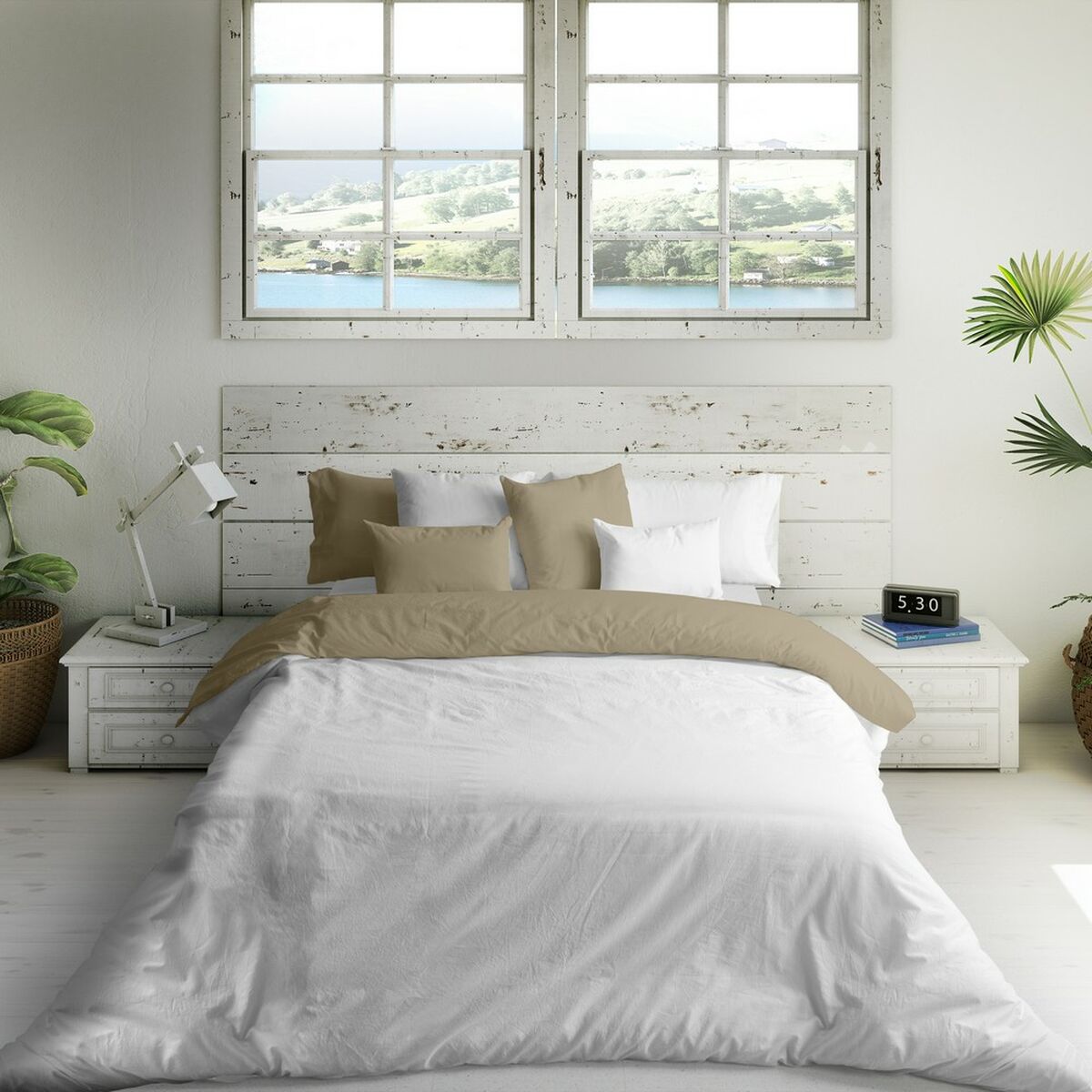 Naturals FUNDA NORDICA BICOLOR REVERSIBLE雙面米色90床80/90床（150 x 220 cm）-2