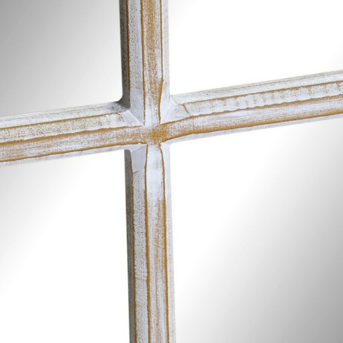 Настенное зеркало DKD Home Decor Стеклянный Белый Железо Деревянный MDF Маринованный (90 x 2 x 90 cm)-2