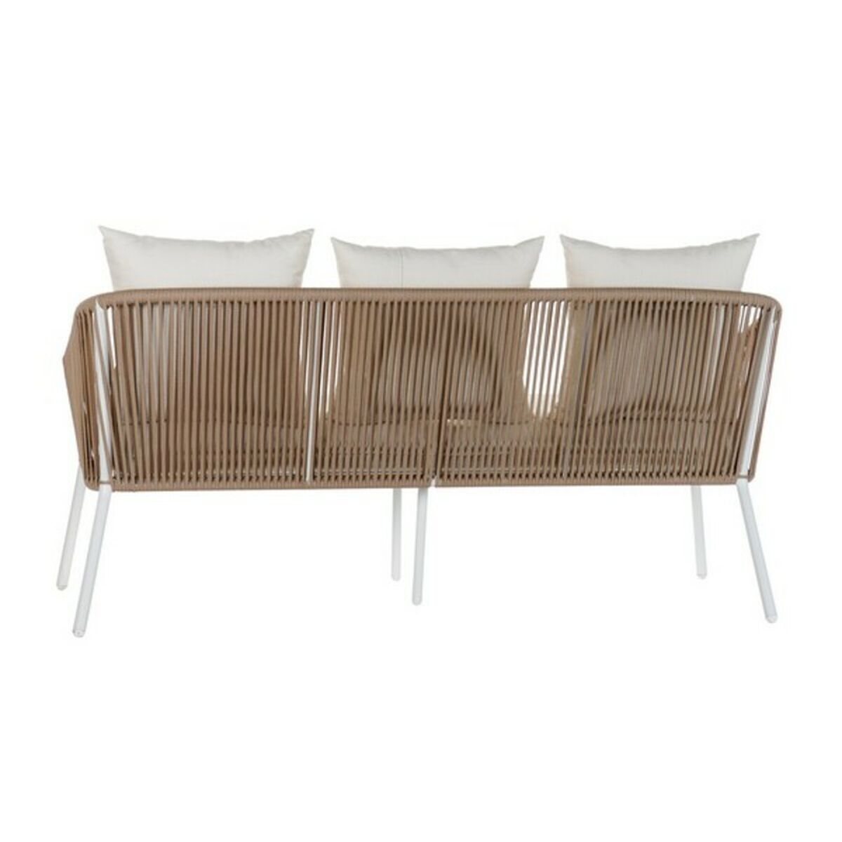 Set of sofa and table DKD Home Decor MB-179038 garden Beige Metal Aluminum Rope 151.5 x 72 x 70 cm (4 pcs)-3