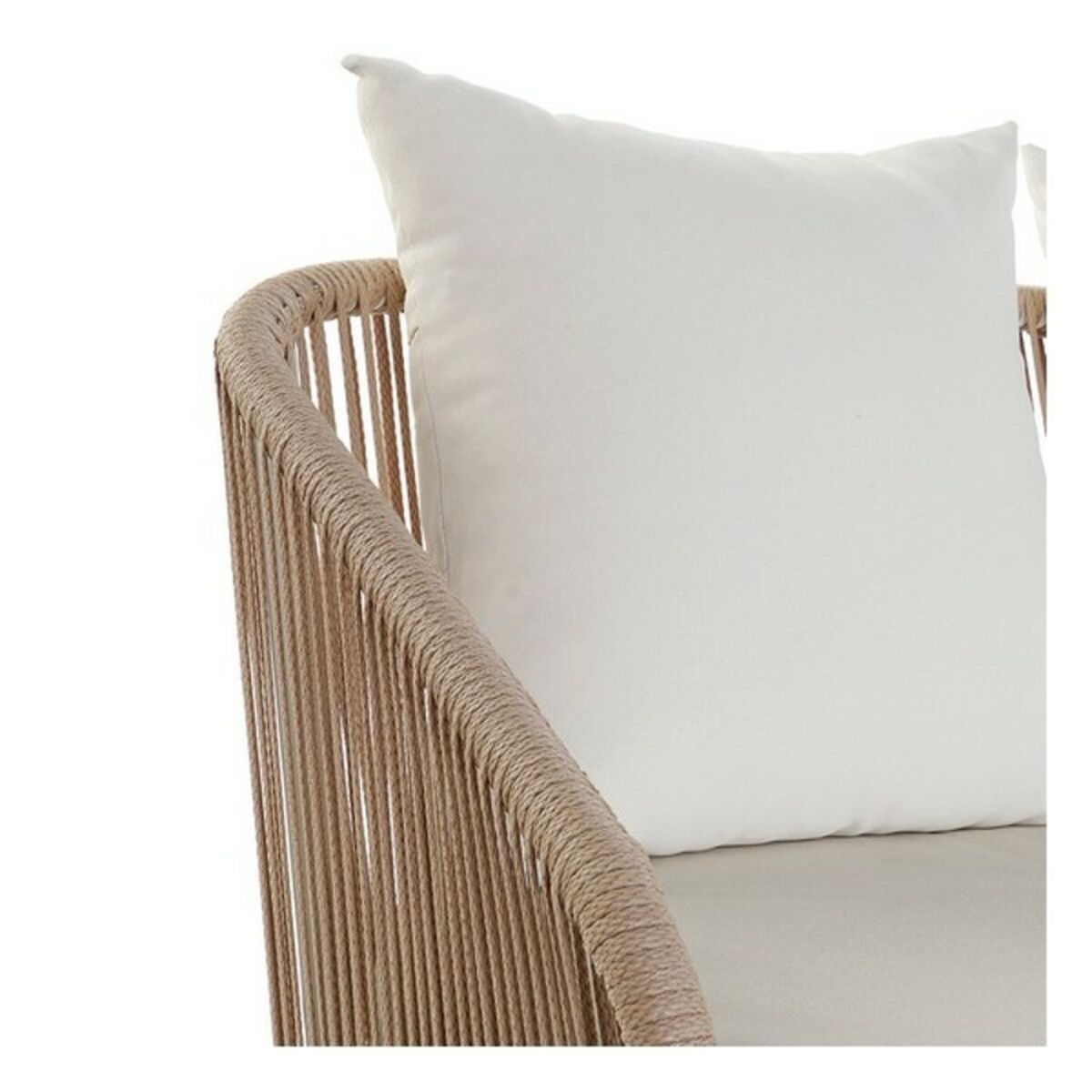 Set of sofa and table DKD Home Decor MB-179038 garden Beige Metal Aluminum Rope 151.5 x 72 x 70 cm (4 pcs)-7