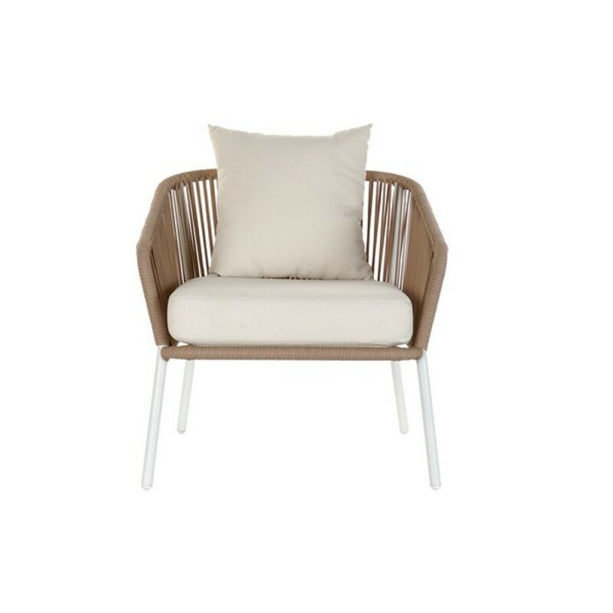 Set of sofa and table DKD Home Decor MB-179038 garden Beige Metal Aluminum Rope 151.5 x 72 x 70 cm (4 pcs)-8