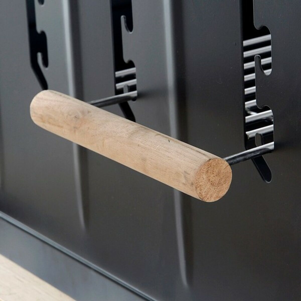 Угольный барбекю на колесах DKD Home Decor Чёрный Натуральный Металл Сталь 113 x 51 x 97 cm (113 x 51 x 97 cm)-4