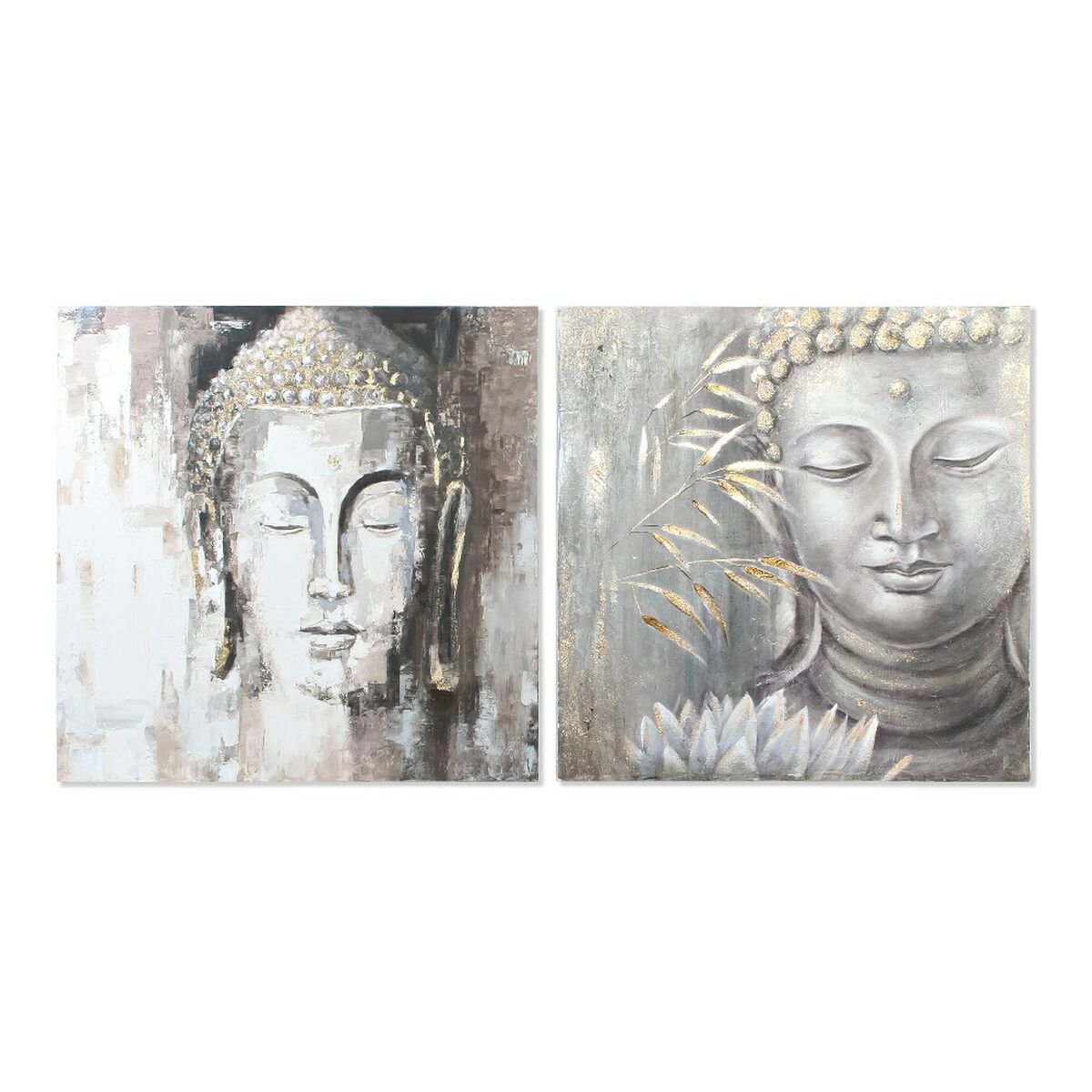 Boyama DKD Ev Dekoru CU-179192 100 x 3,8 x 100 cm Buda Oryantal (2 parça)