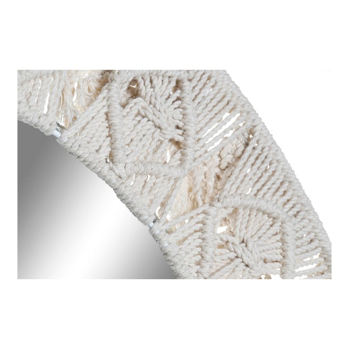 Настенное зеркало DKD Home Decor ES-171097 75 x 2 x 75 cm Деревянный Белый макраме Boho-3