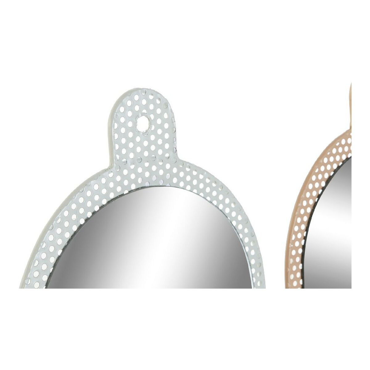 Настенное зеркало DKD Home Decor Белый Розовый Металл Стеклянный 22 x 1,5 x 40 cm (2 штук)-4