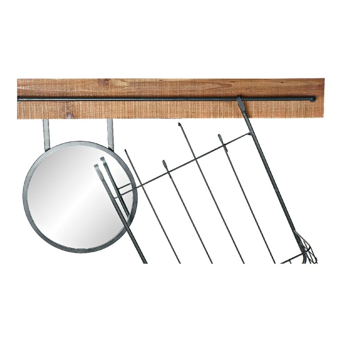 Настенное зеркало DKD Home Decor Чёрный Металл Ель Зеркало (80 x 15 x 20 cm)-4