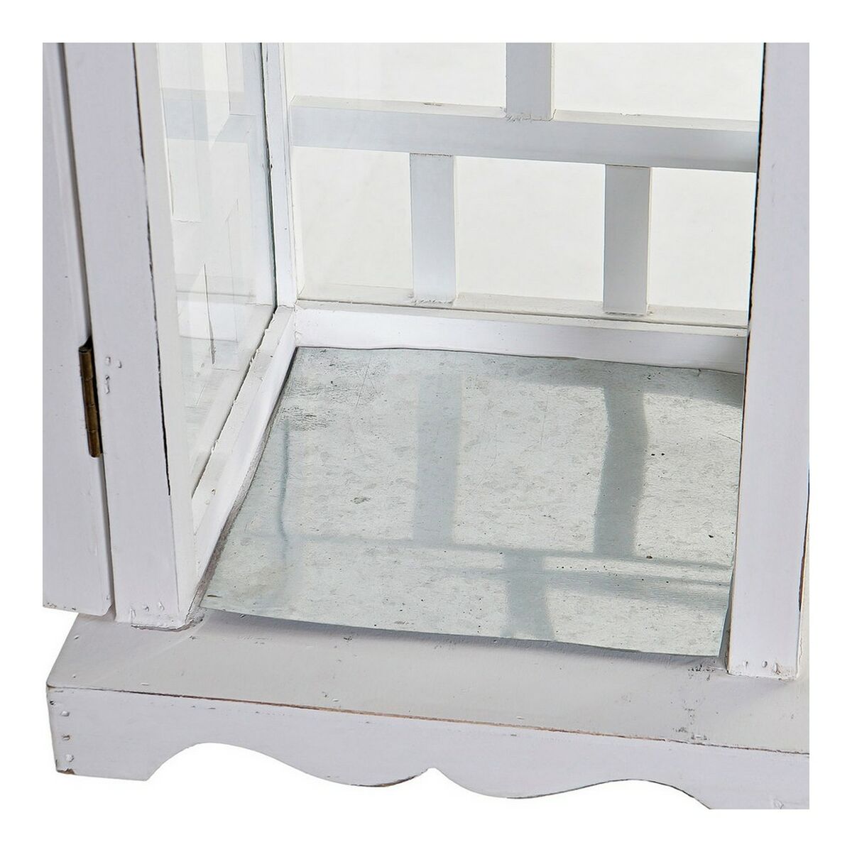 Фонарь DKD Home Decor Белый Стеклянный Сосна (22.5 x 22.5 x 47 cm)-2