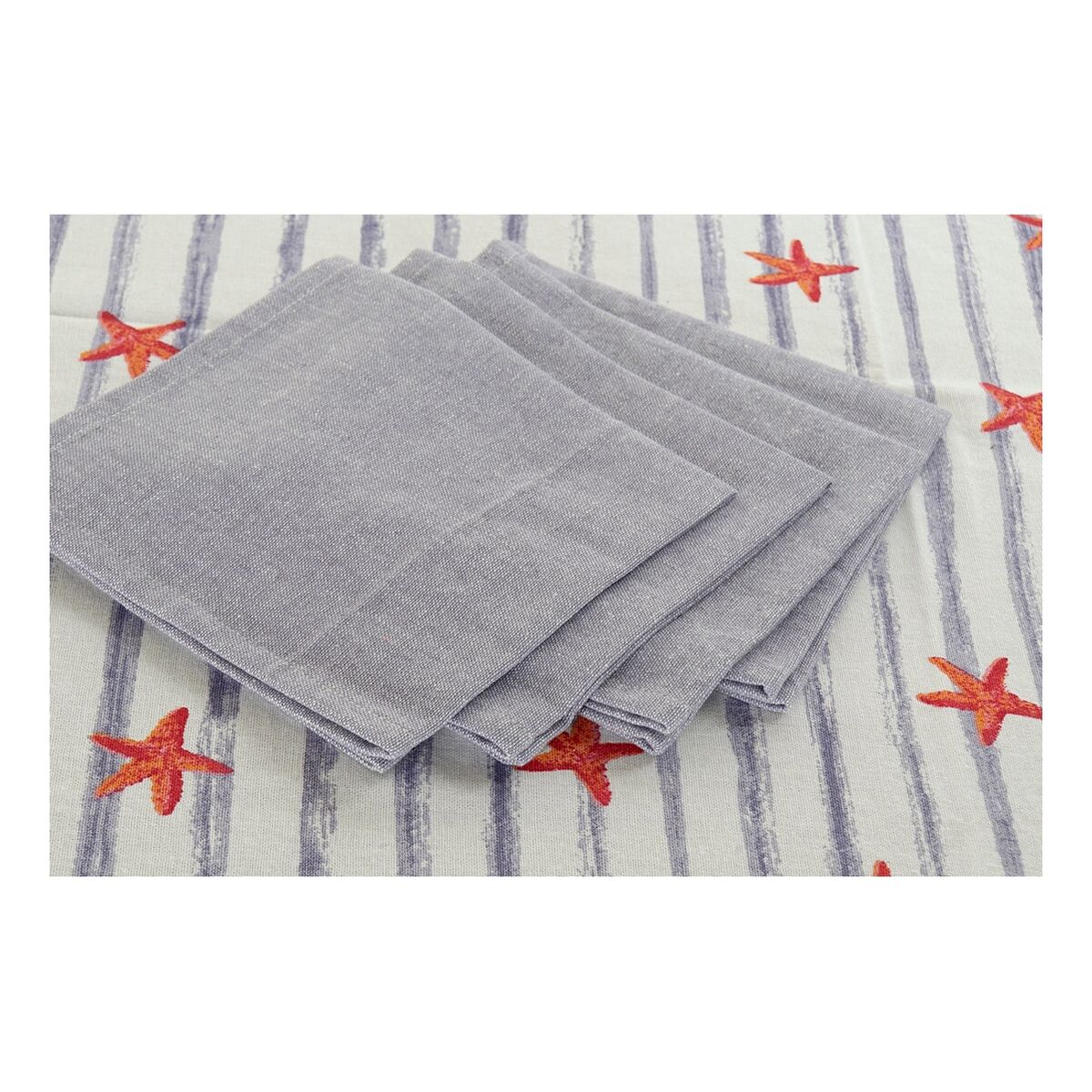 Скатерть и салфетки DKD Home Decor LC-173646 Синий 150 x 150 x 0,1 cm (5 pcs)-3