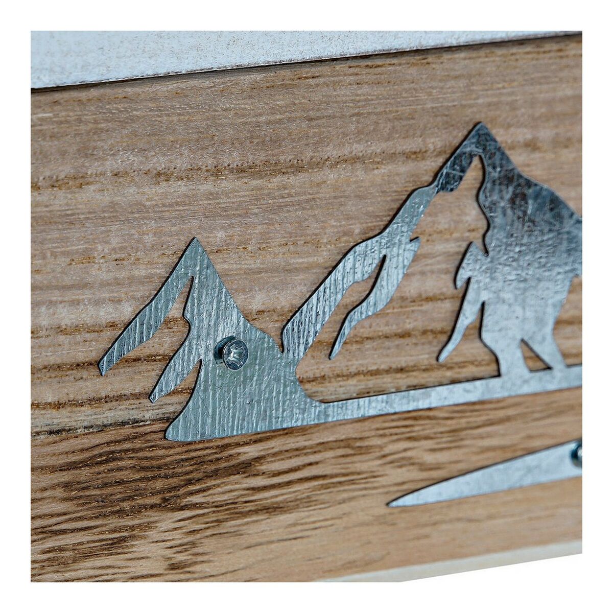 Набір декоративних скриньок DKD Home Decor 8424001775835 Метал Дерев'яний Коричневий Білий 24 x 24 x 7,5 cm Дерев'яний MDF (2 шт-3