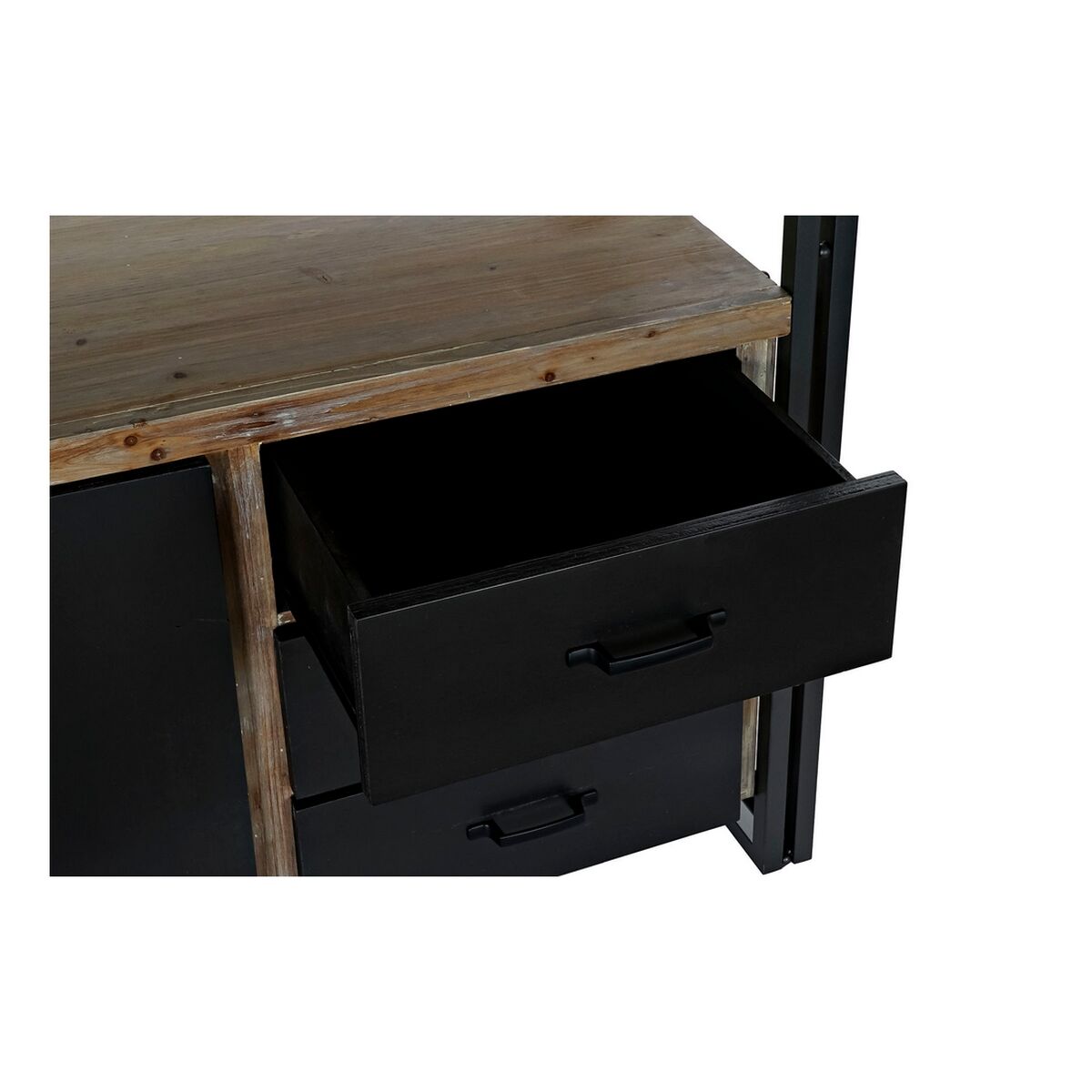 TV cabinet DKD Home Decor Black Metal Spruce (145 x 40 x 86 cm)-6
