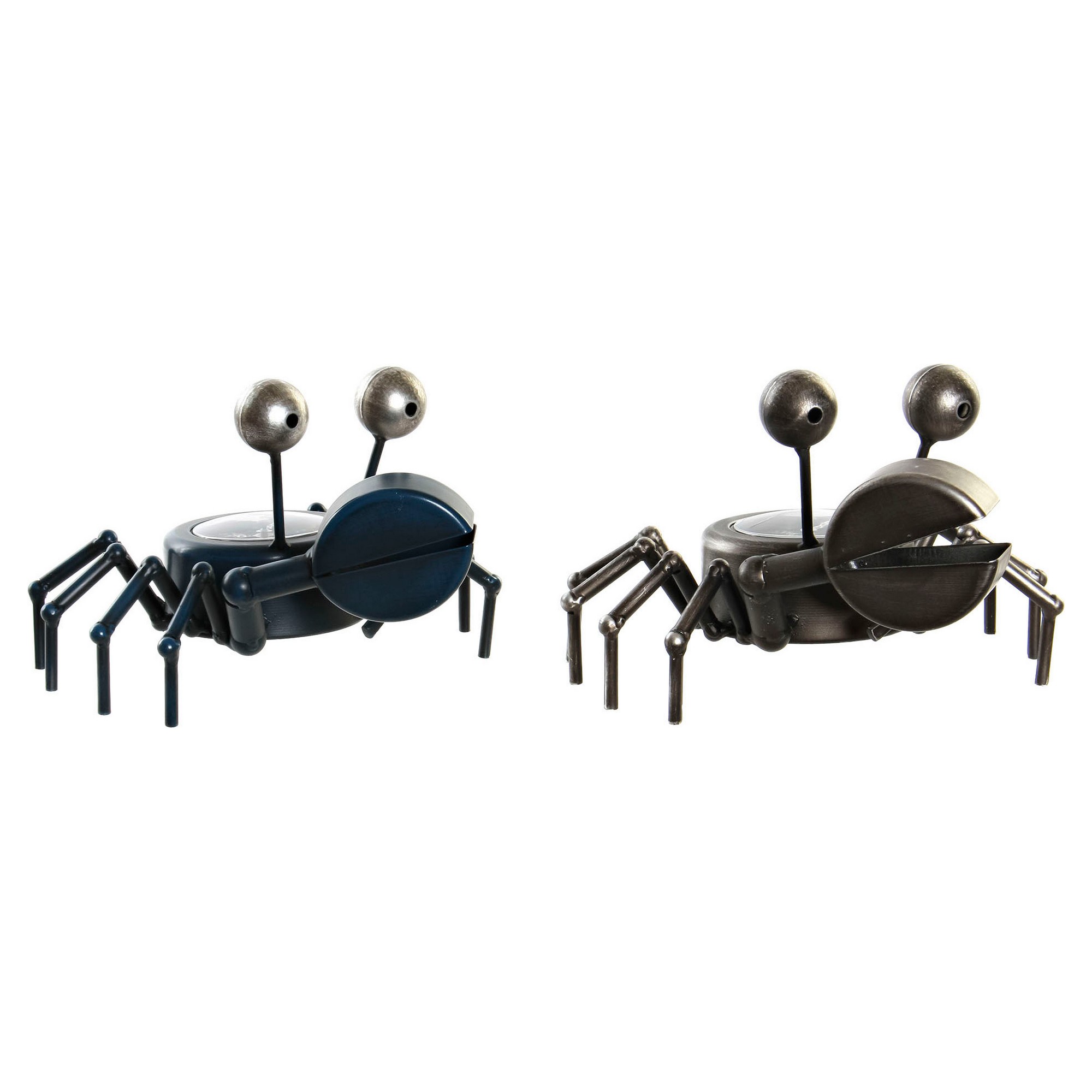 Настольные часы DKD Home Decor Животное 23 x 22 x 14 cm Серебристый Синий Железо Vintage (2 штук)-2