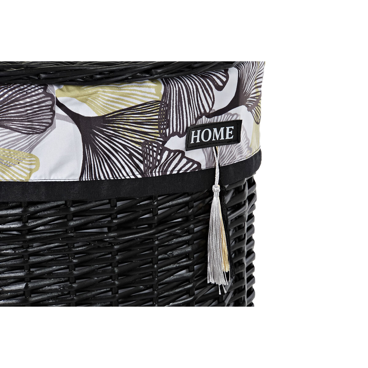 DKD Home Decor Basket Set Black Multicolored Wicker 51 x 37 x 56 cm 5 Items-2