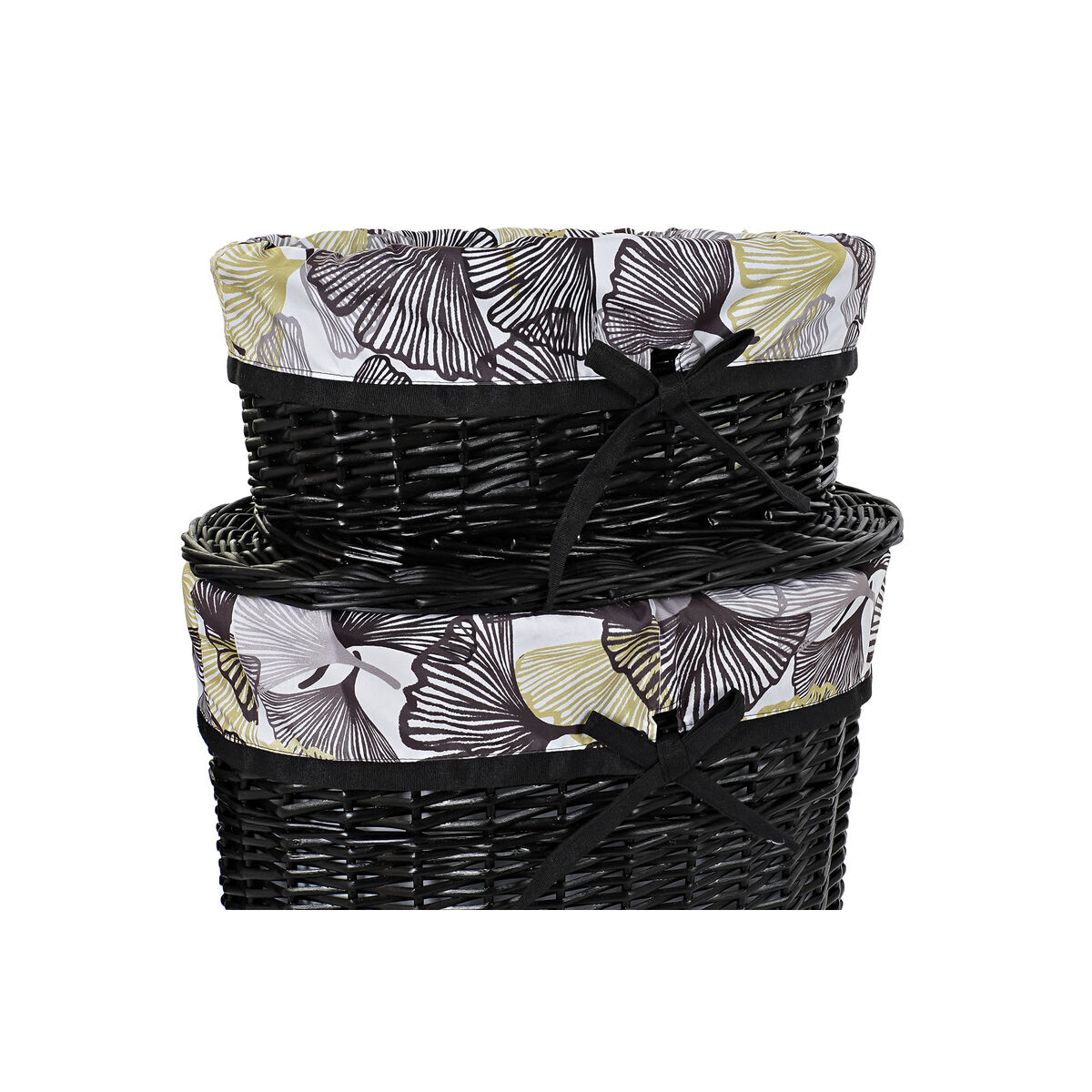 DKD Home Decor Basket Set Black Multicolored Wicker 51 x 37 x 56 cm 5 Items-5