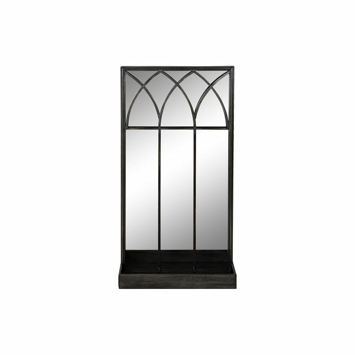 Mirror on stand DKD Home Decor Black Metal Mirror 40 x 12 x 80 cm