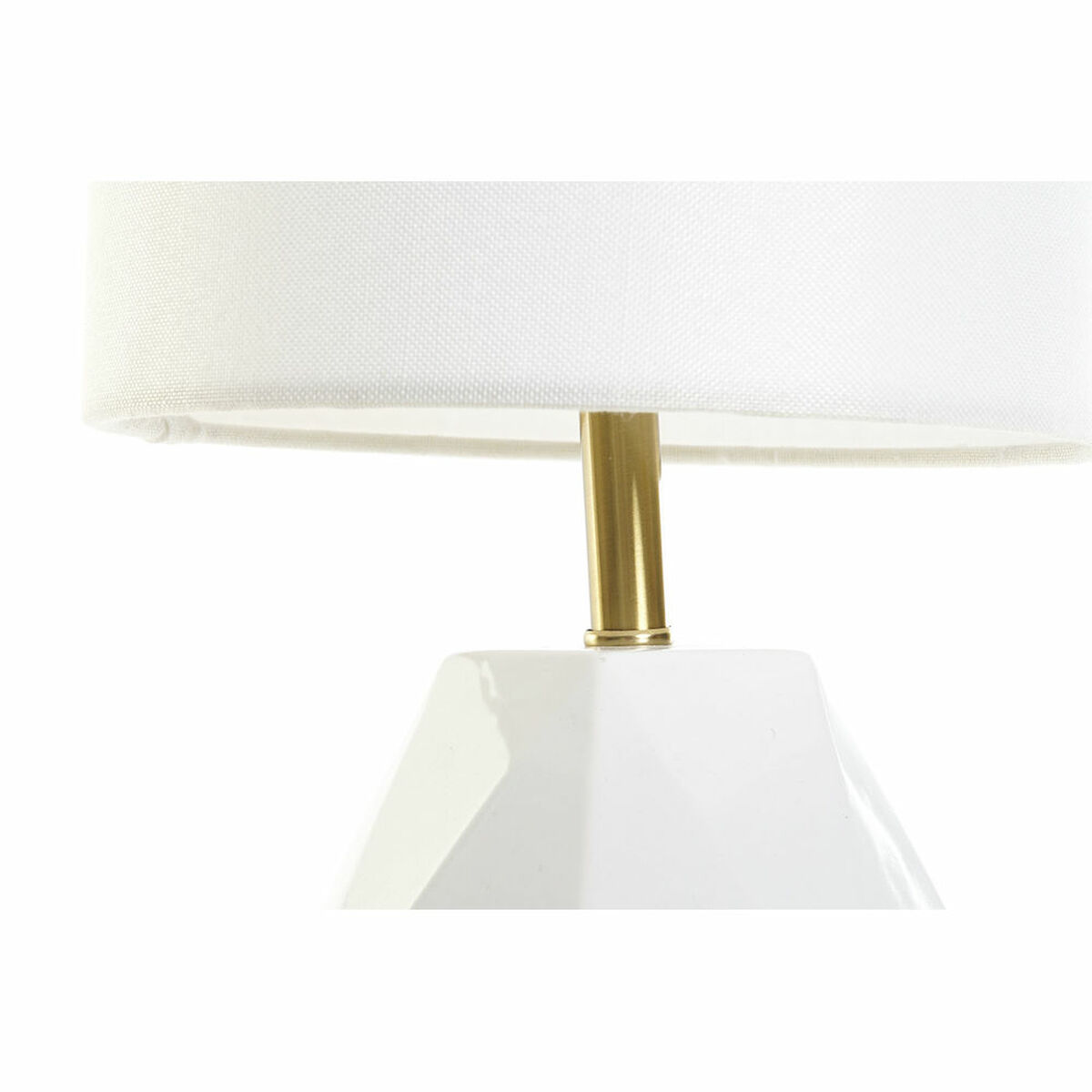 Table lamp DKD Home Decor White Polyester Metal Ceramic 220 V Gold plated 50 W (20 x 20 x 37 cm)-2