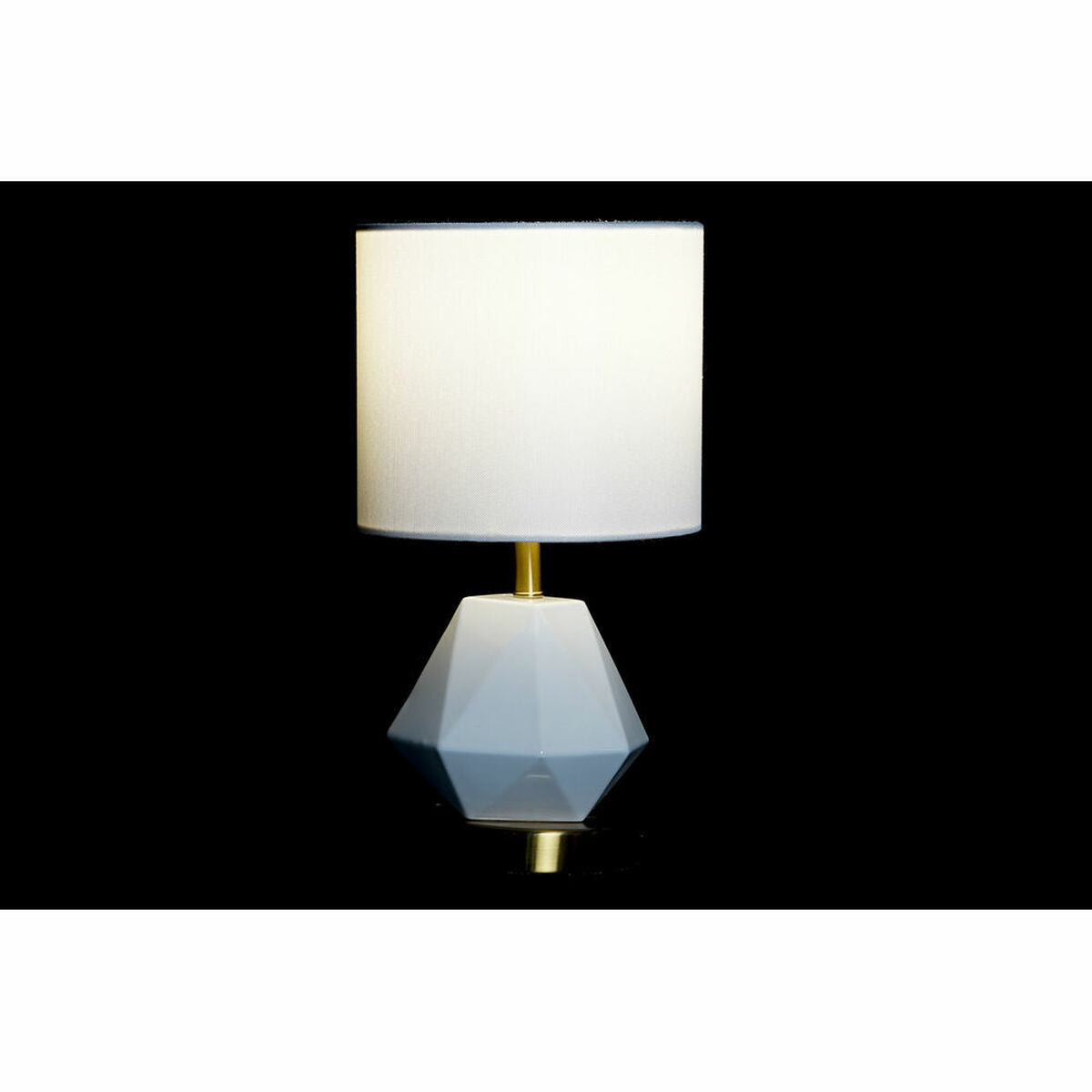 Table lamp DKD Home Decor White Polyester Metal Ceramic 220 V Gold plated 50 W (20 x 20 x 37 cm)-3