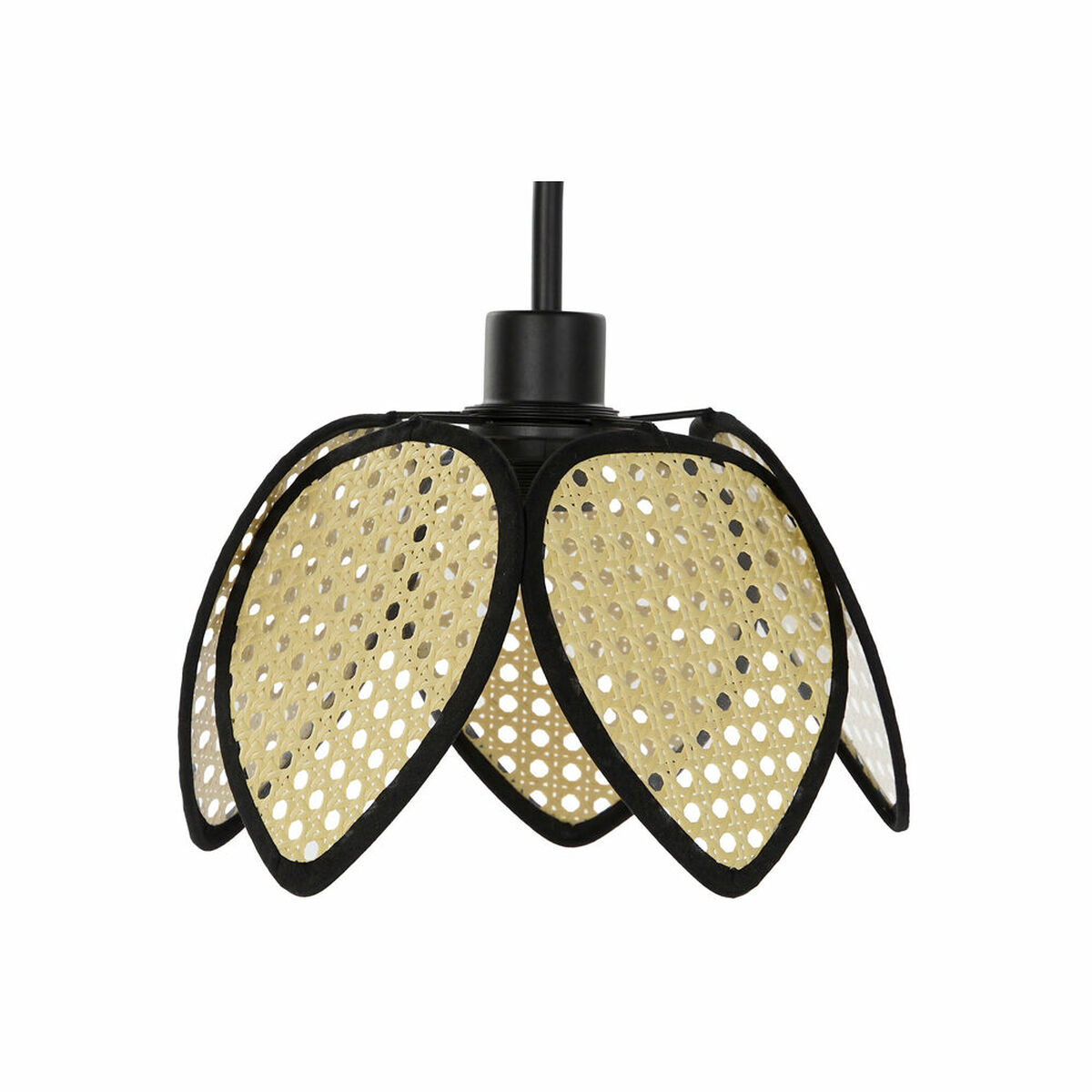 Настольная лампа DKD Home Decor Чёрный Серый Металл Коричневый ротанг 250 V 60 W (25 x 50 x 81 cm)-5