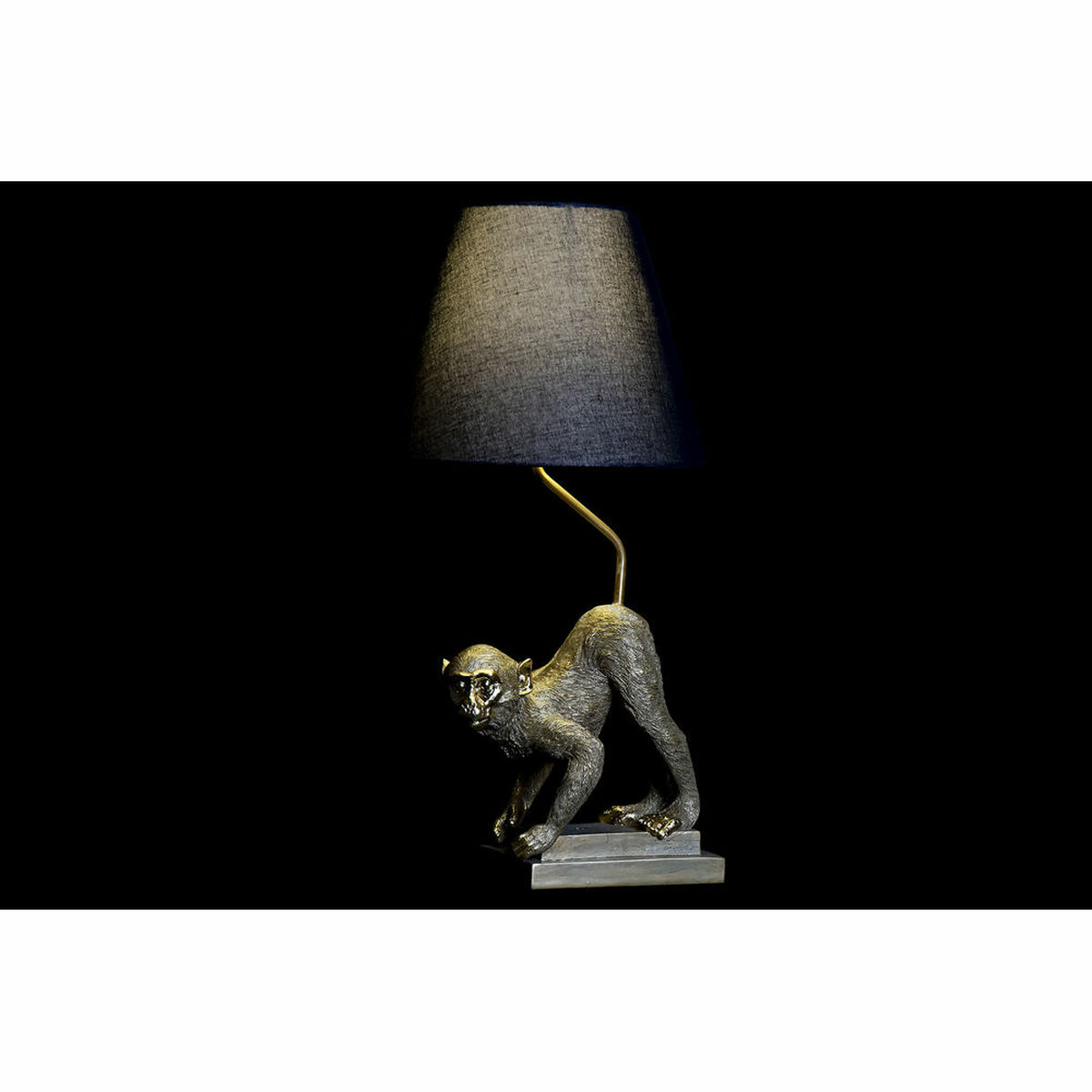 مصباح الطاولة DKD ديكور المنزل 32. 5 x 30 x 60 سم من الراتنج المعدني المطلي بالذهب الأبيض الأسود 220 V 50 W (قطع 2)-2