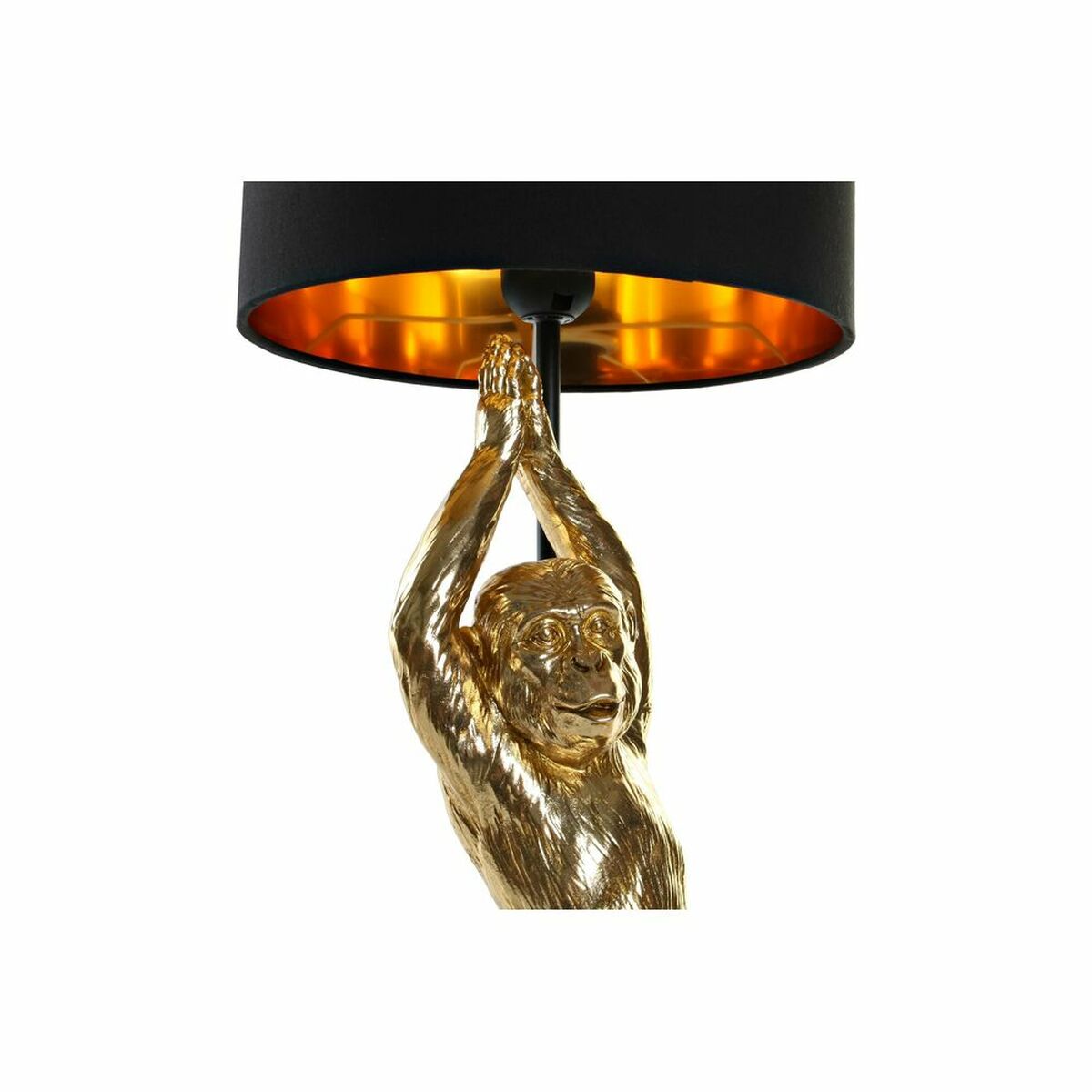 Настольная лампа DKD Home Decor Чёрный Позолоченный полиэстер Смола Обезьяна (25 x 25 x 48 cm)-3