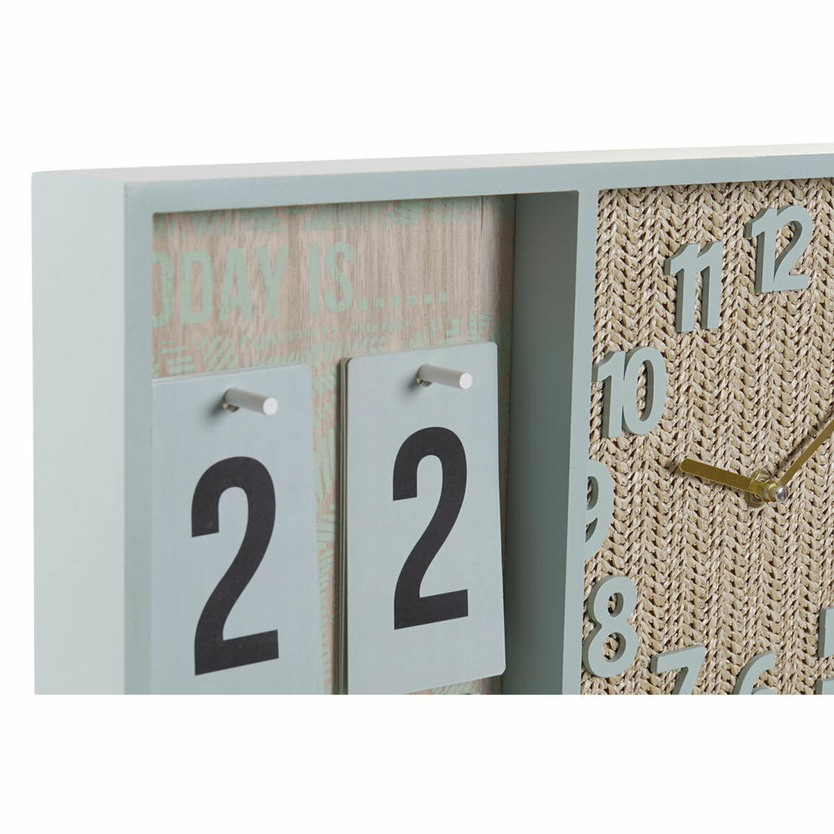 Настенное часы DKD Home Decor Зеленый Деревянный полипропилен Пластик Деревянный MDF Тропический 40 x 5 x 24 cm (2 штук)-2