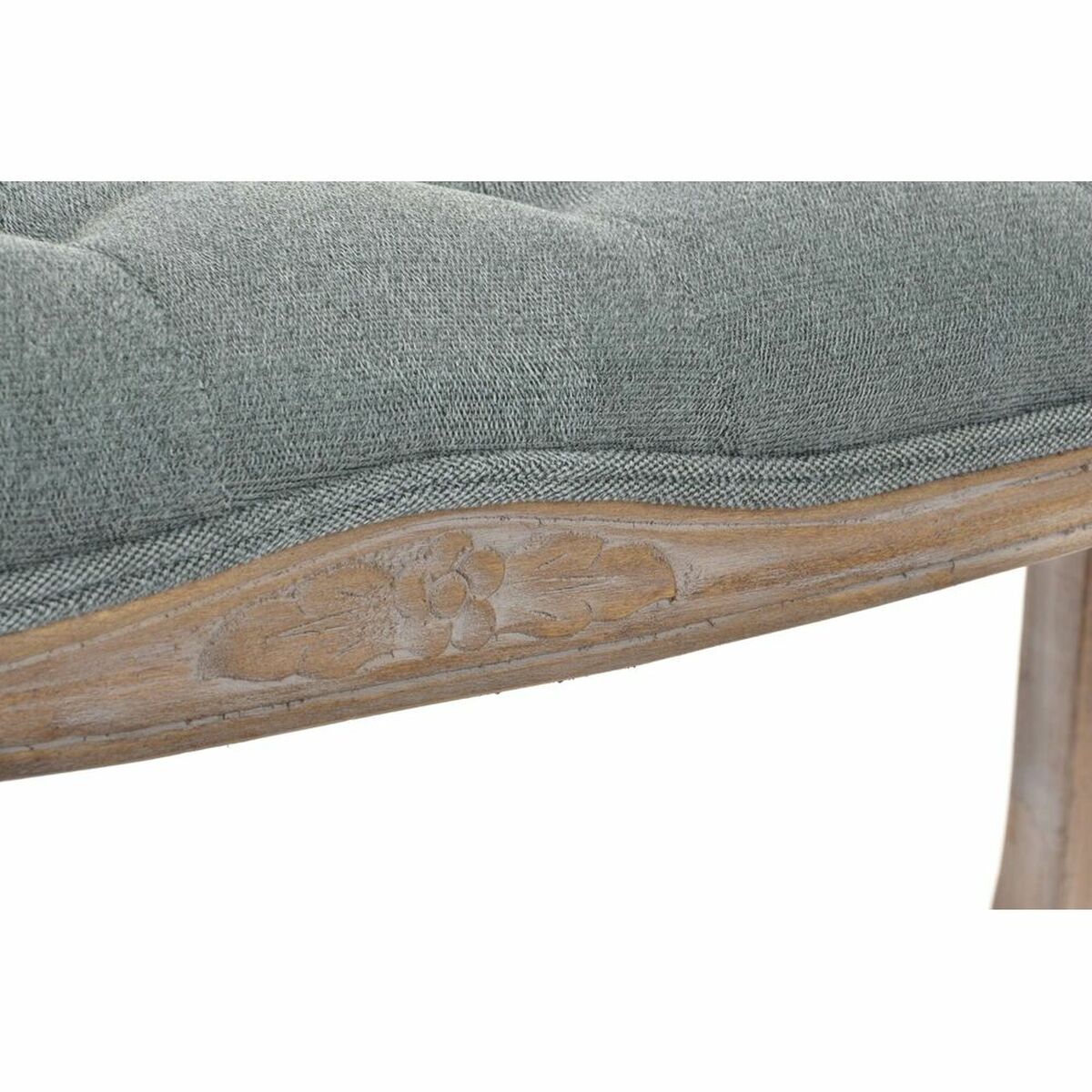 Banquette DKD Home Decor Grey Natural Wooden Polyester Dark Grey (112 x 36 x 48 cm)-2