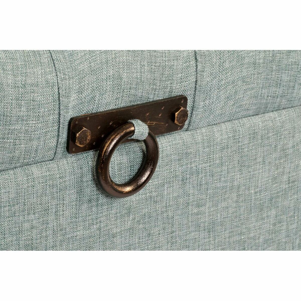 Banchetto DKD Home Decor Metallo Poliestere Blu scuro MDF (81 x 41 x 52 cm)-2
