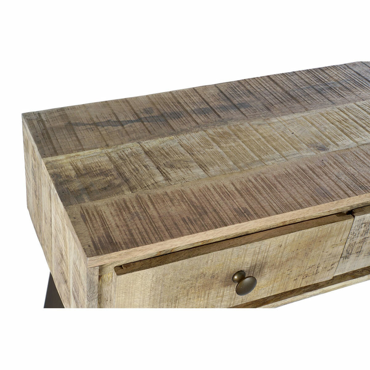 Tumba DKD Home Decor 130 x 40 x 89 cm Metallo nero naturale Mango legno-2