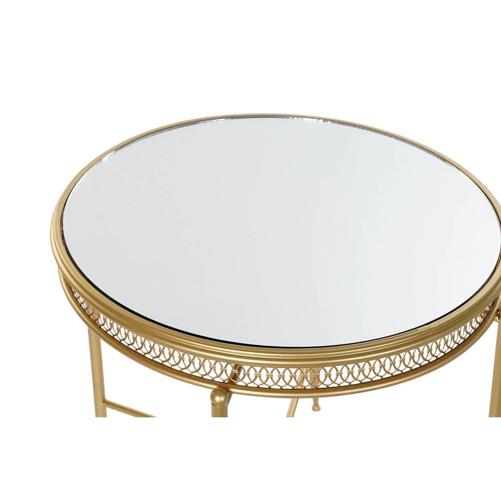 Auxiliary table DKD Home Decor 56 x 56 x 56 cm Mirror Gold Plated Metal-2