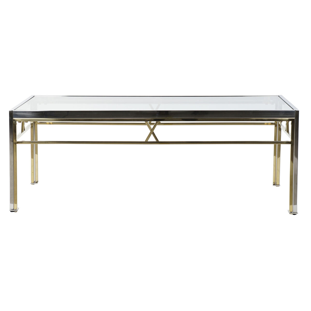 Auxiliary table DKD Home Decor Glass Steel Silver (110 x 60 x 40 cm)-2