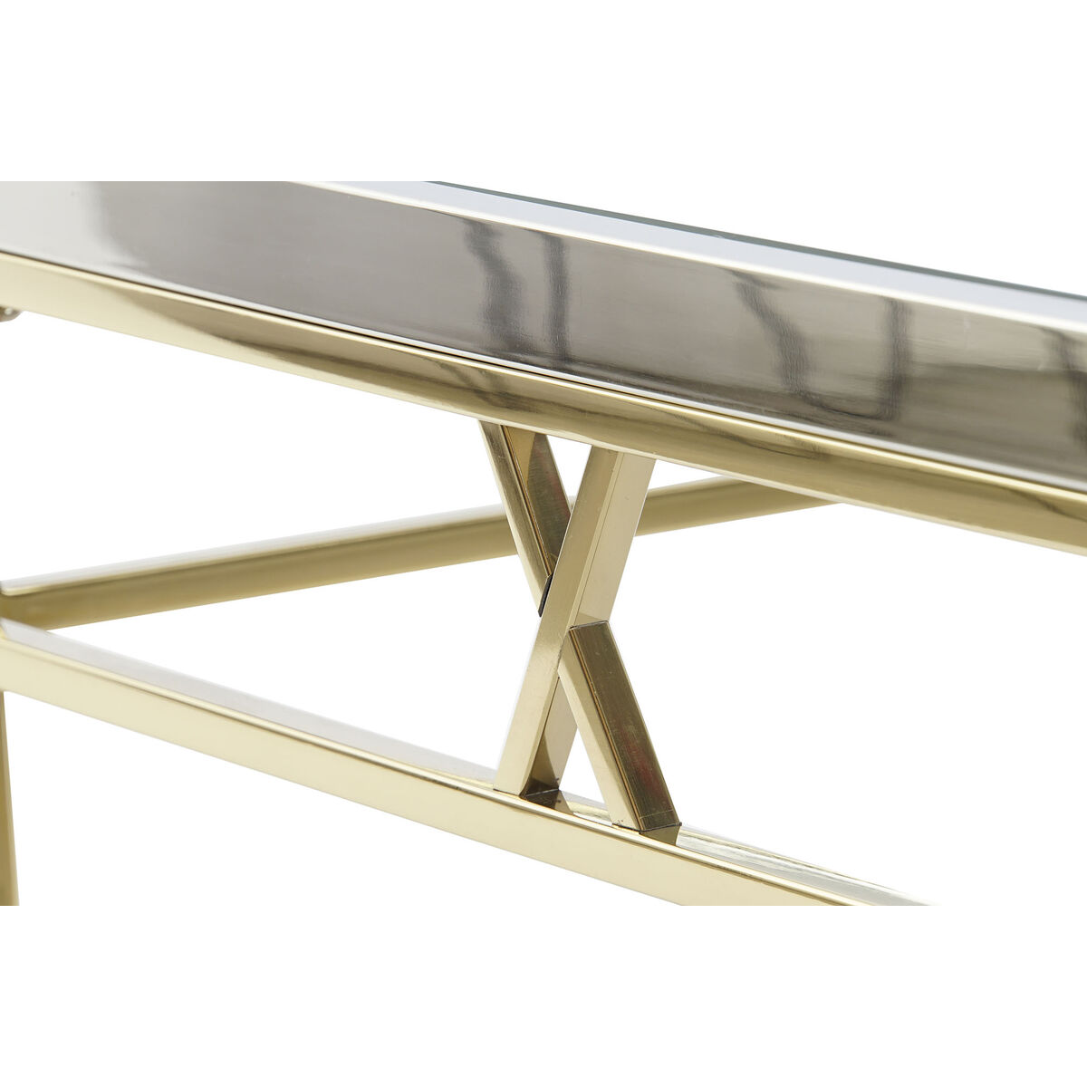 Auxiliary table DKD Home Decor Glass Steel Silver (110 x 60 x 40 cm)-3
