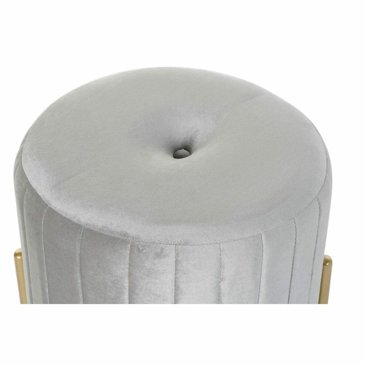 Подставка для ног DKD Home Decor Серый Позолоченный Металл Резиновый Велюр Velvet 44 x 44 x 46 cm-2