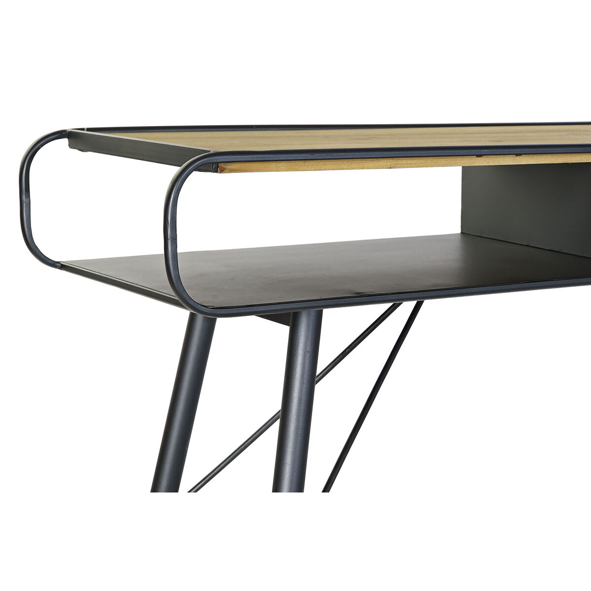 Тумба DKD Home Decor Чёрный Металл Ель Светло-коричневый (120 x 38 x 78 cm)-5