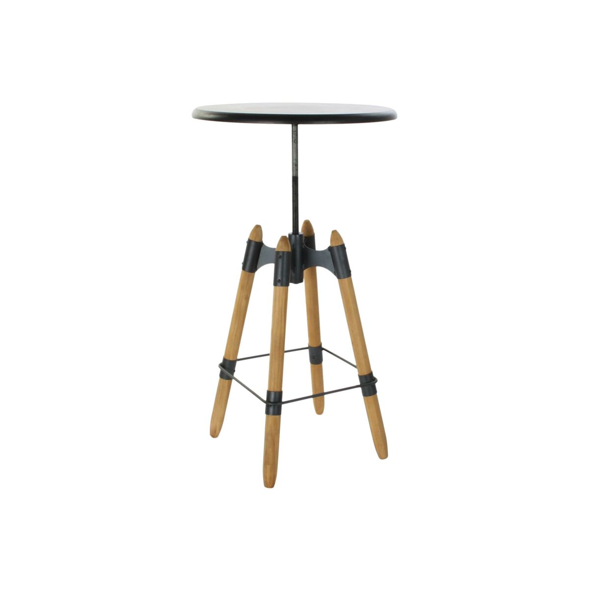 Вспомогательный стол DKD Home Decor 8424001831456 60 x 60 x 105 cm Натуральный Чёрный Металл Деревянный-2