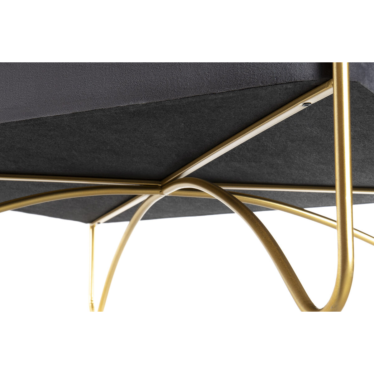 Банкетка DKD Home Decor   Поролон Серый Позолоченный Металл полиэстер Велюр Деревянный MDF (80 x 80 x 47 cm)-5