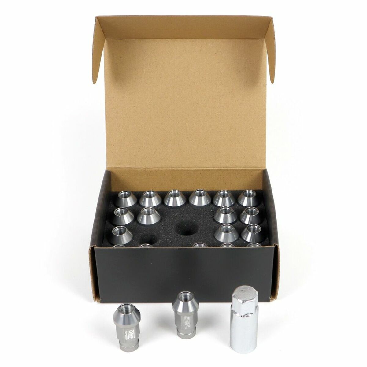 Set Nuts OMP Anthracite 40 mm 20 uds M12 x 1.50-3