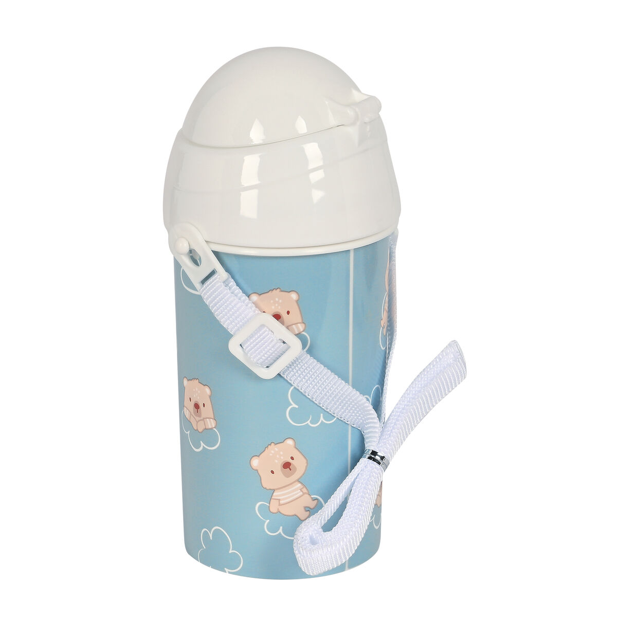 Фляга с крышкой и соломинкой Safta Baby bear Синий PVC 500 ml-2
