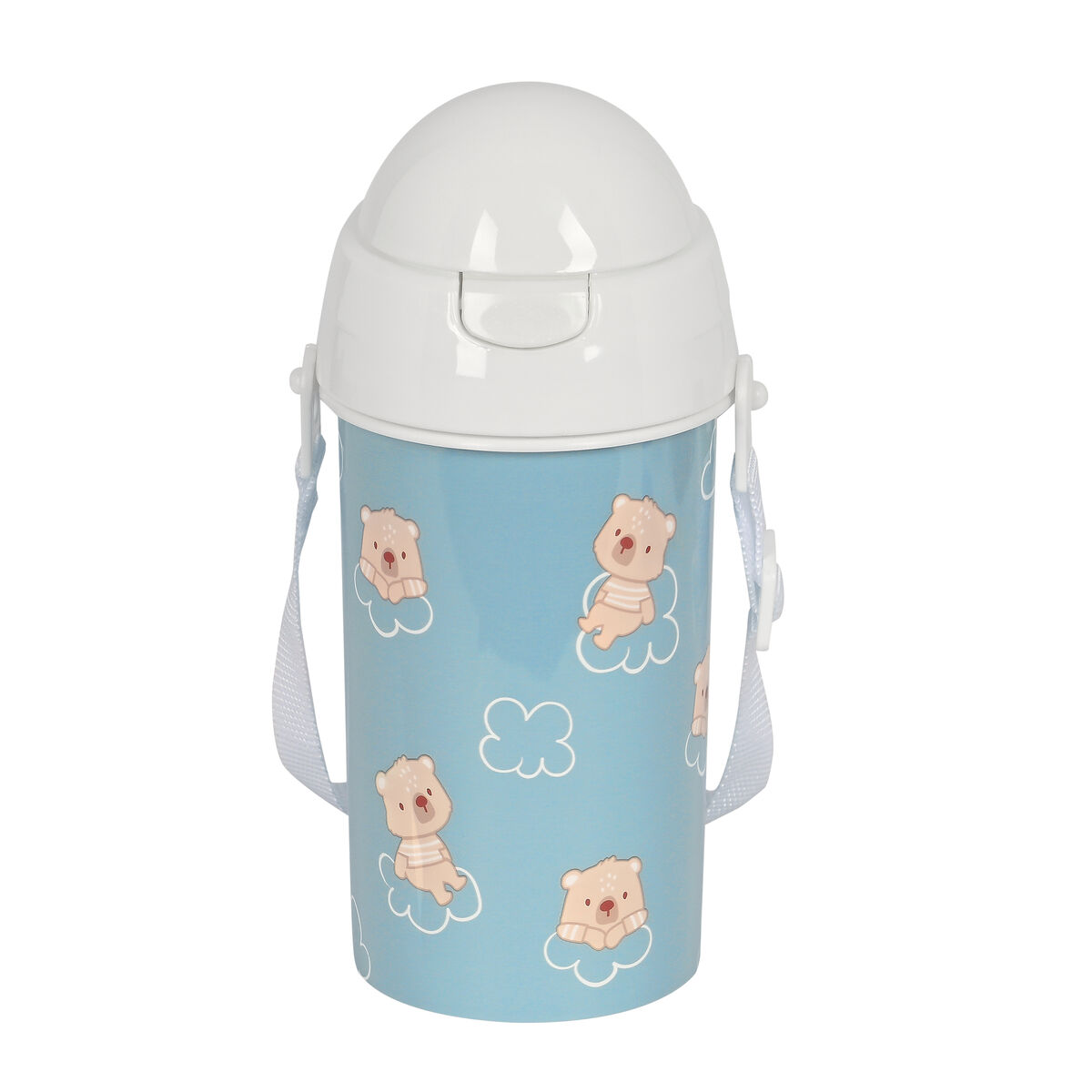 Фляга с крышкой и соломинкой Safta Baby bear Синий PVC 500 ml-3
