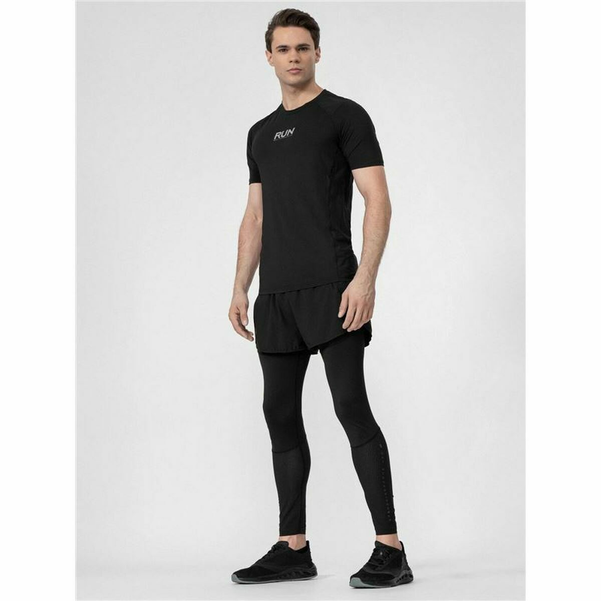 Men's Short Sleeve T-Shirt 4F Run Black-2