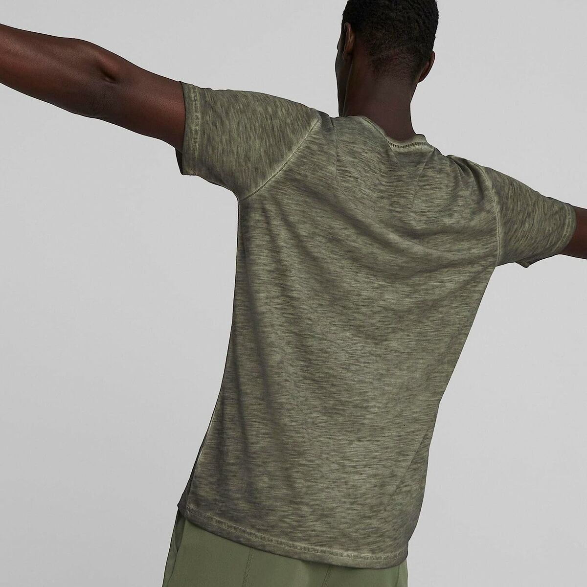 Men's Puma Studio Foundation Short Sleeve T-Shirt Green Olive Oil-5