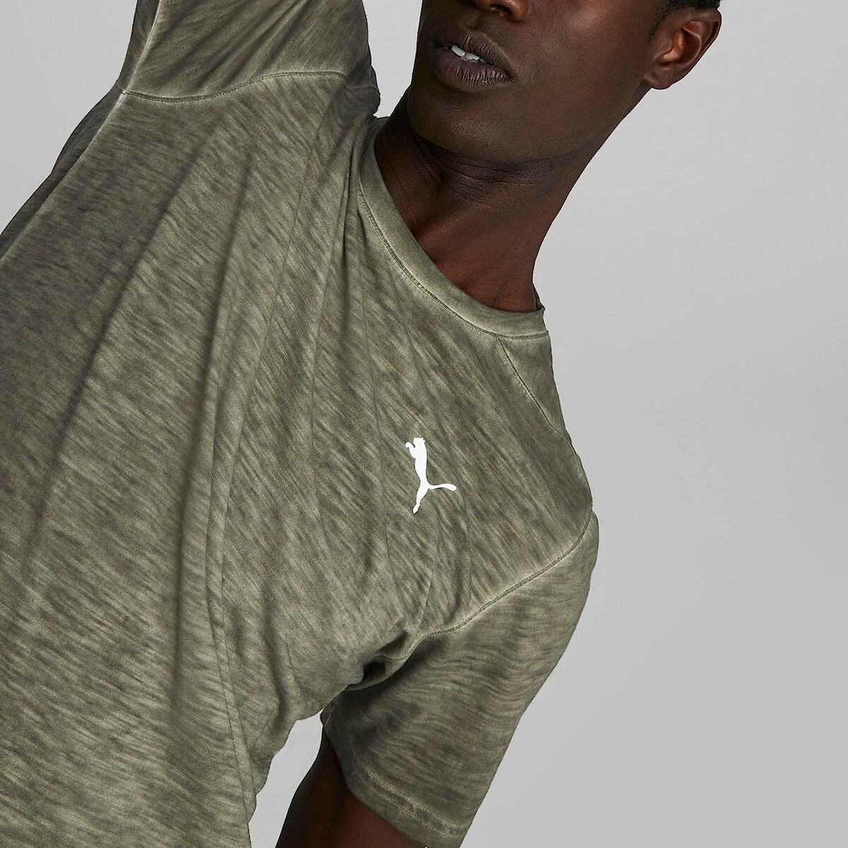 Men's Puma Studio Foundation Short Sleeve T-Shirt Green Olive Oil-6