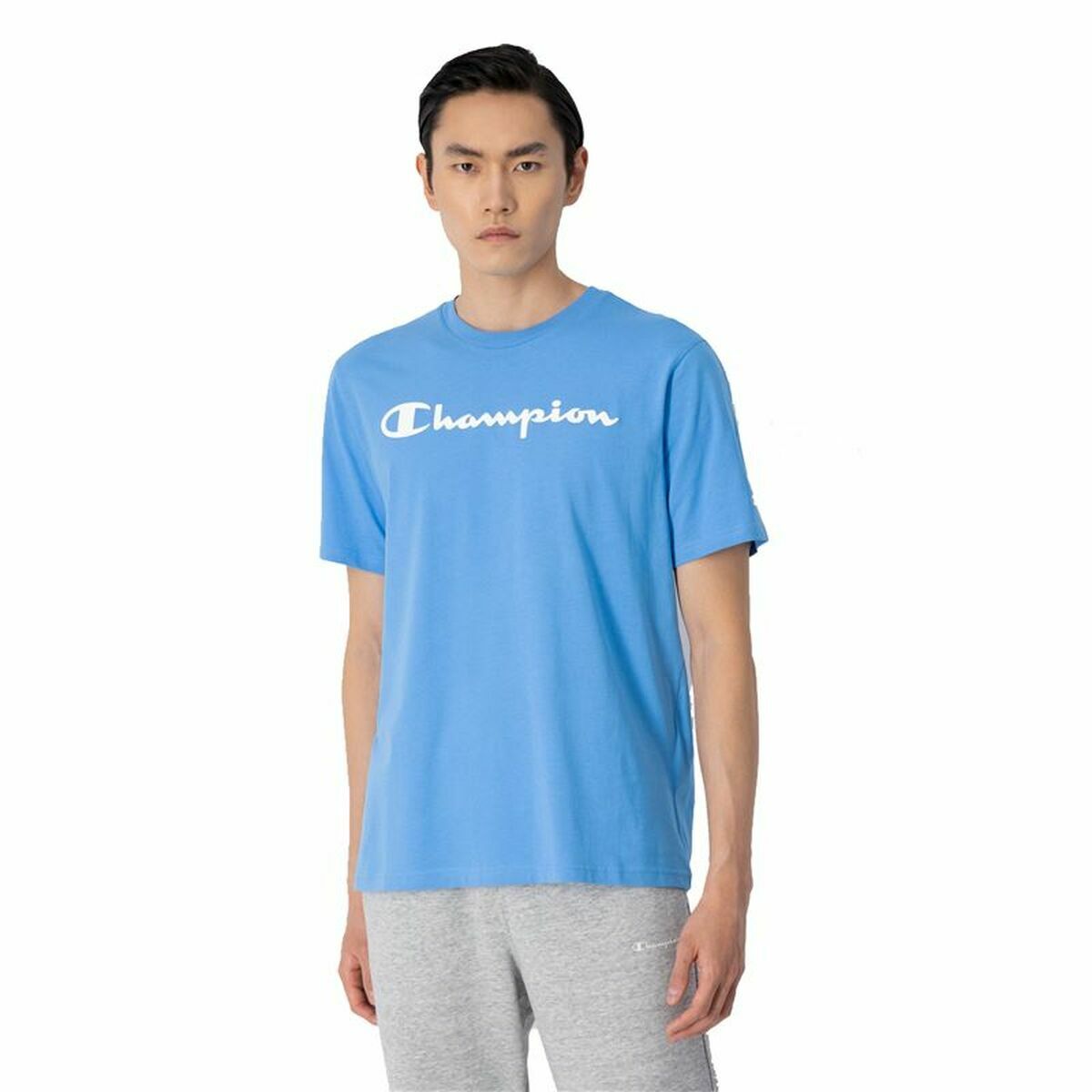 Men's Champion Crewneck Short Sleeve T-Shirt Blue-2