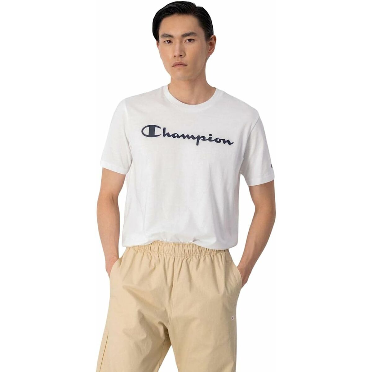 Футболка с коротким рукавом мужская Champion Crewneck Белый-5