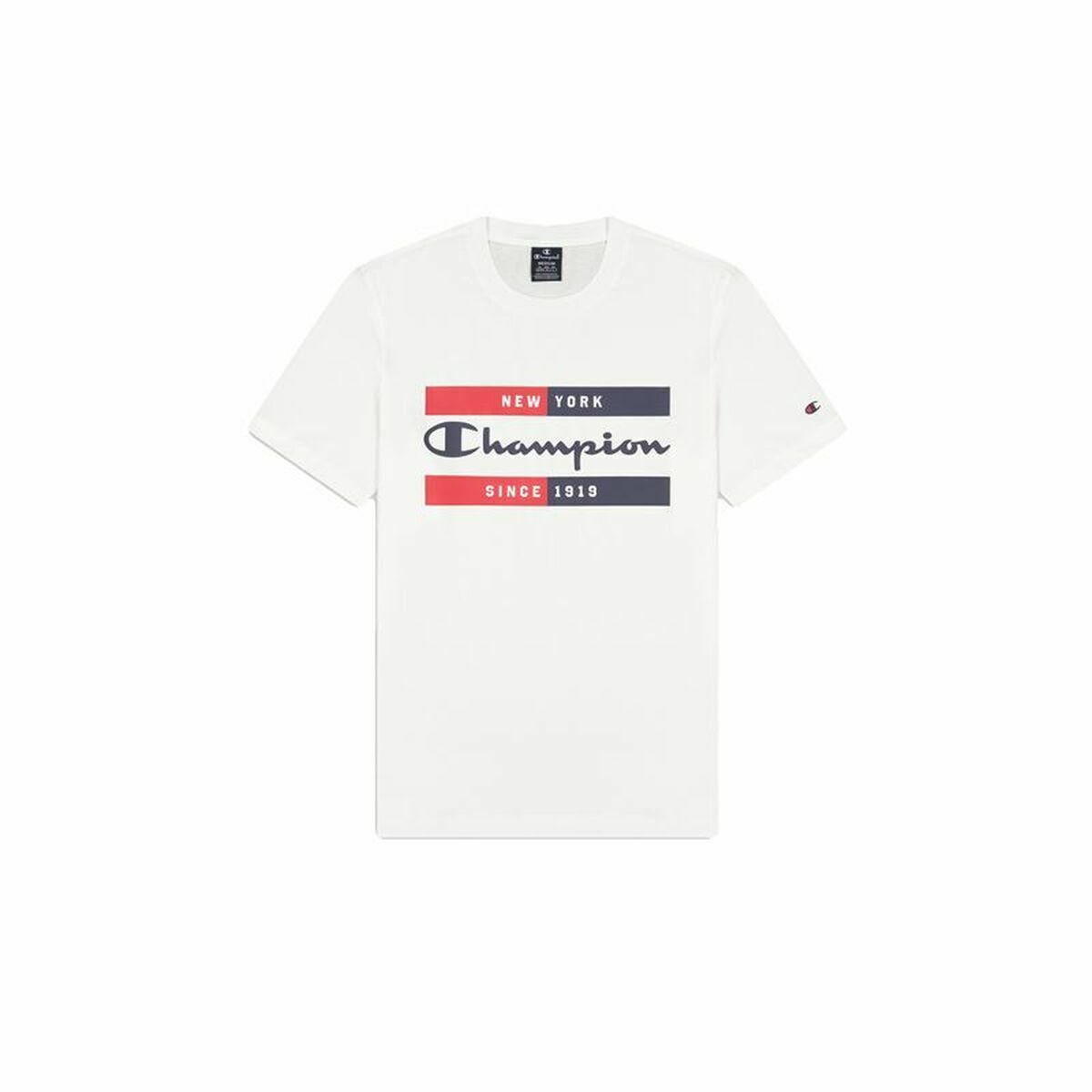 Camiseta de manga corta para hombre Champion Crewneck Blanco
