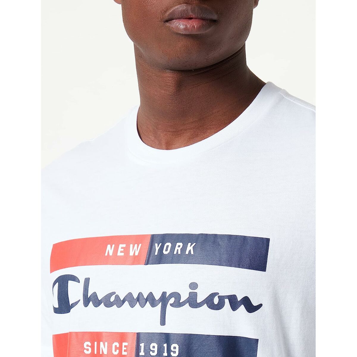 Футболка с коротким рукавом мужская Champion Crewneck Белый-3