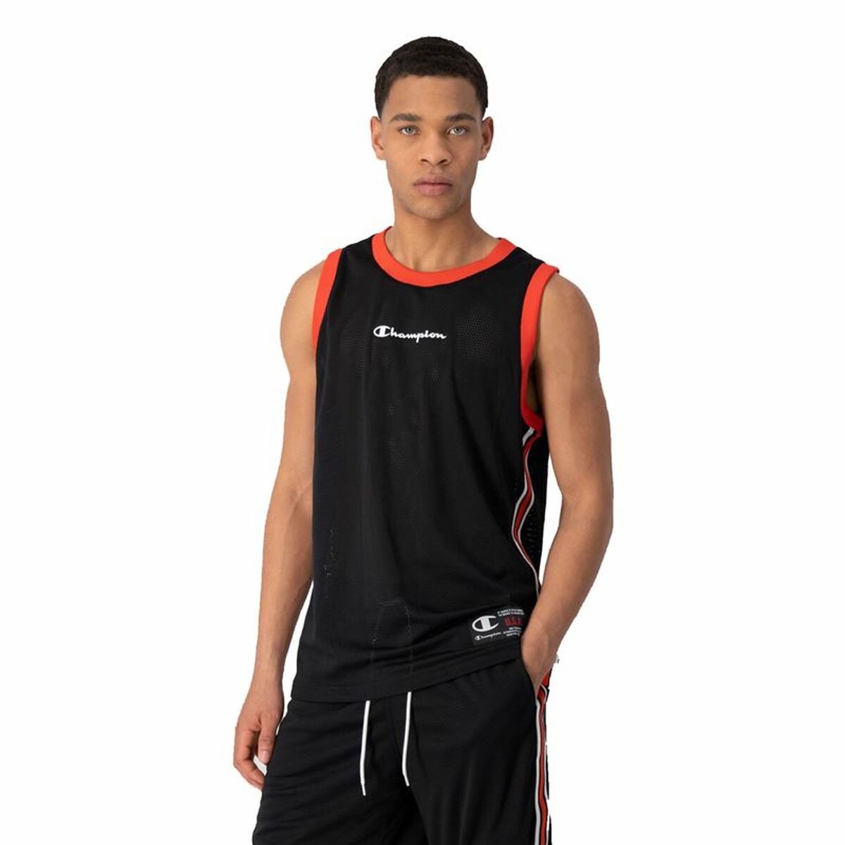 Мужская футболка без рукавов Champion Tank Top Чёрный-4