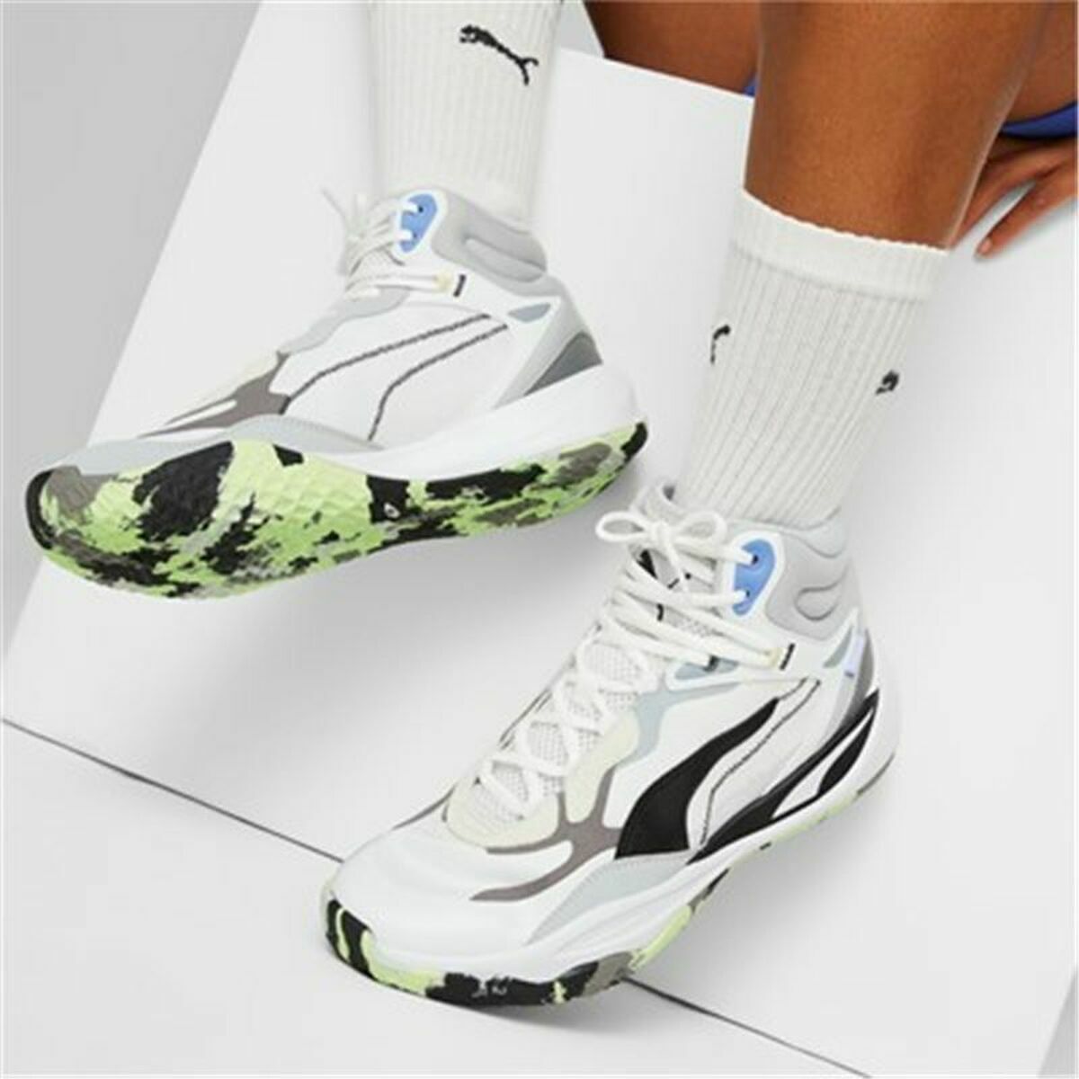 成人篮球运动鞋Puma Playmaker Pro Mid White-6